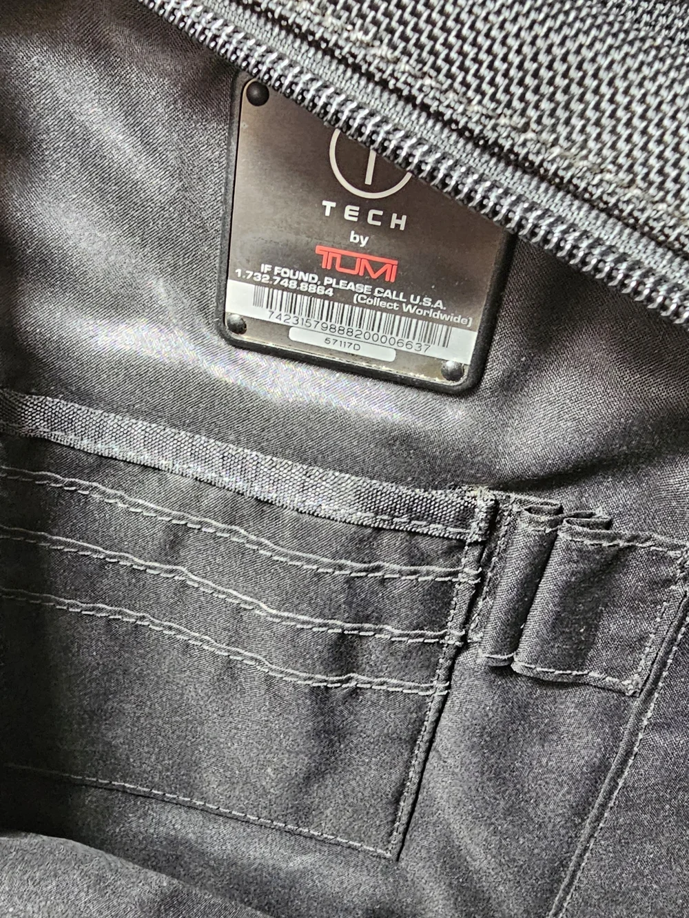 Tumi Tech Ballistic Nylon Computer Travel Messenger Shoulder Bag Black 57117D